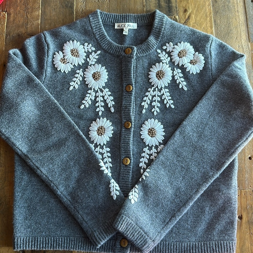 Alex Mill Becca Embroidered Cardigan